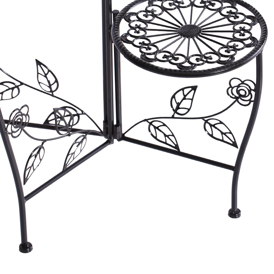 2X Wrought Iron Outdoor Indoor Flower Black 2 Pack