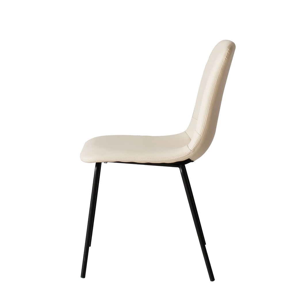 Versatile Stackable Dining Chairs Kitchen Beige Set of 8  Easy
