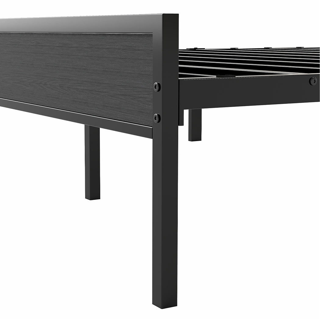 Queen Bed Frame Grey Steel 204x153cm