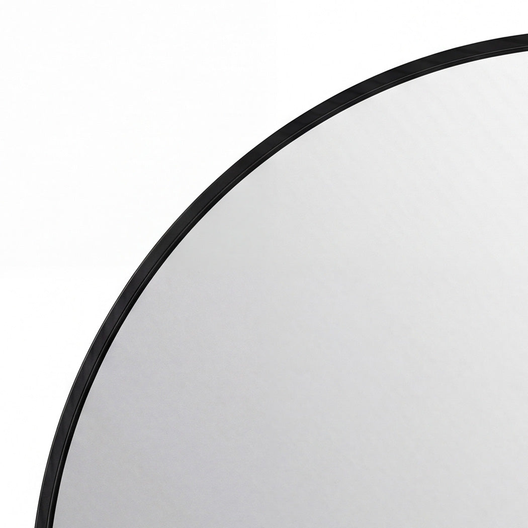 60cm Round Bathroom Mirror Black Frame HD Glass | Simpledeals