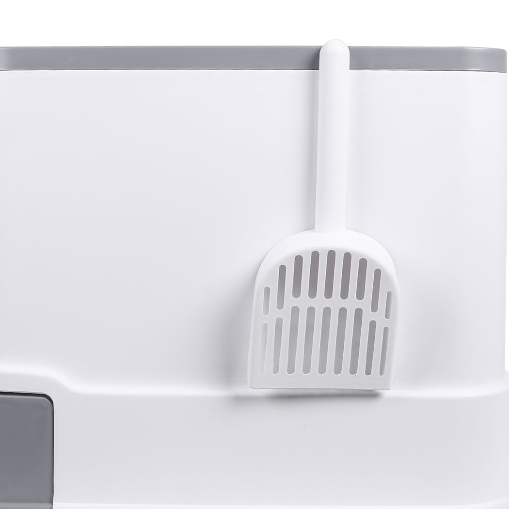 Cat Litter Box Fully Enclosed Kitty Grey