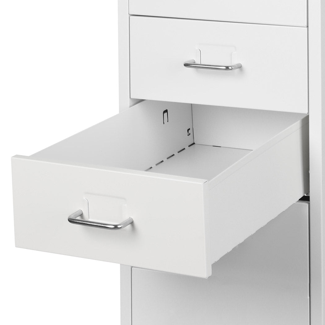 5-Drawer Office Cabinet Storage Chest White Desk Organizer