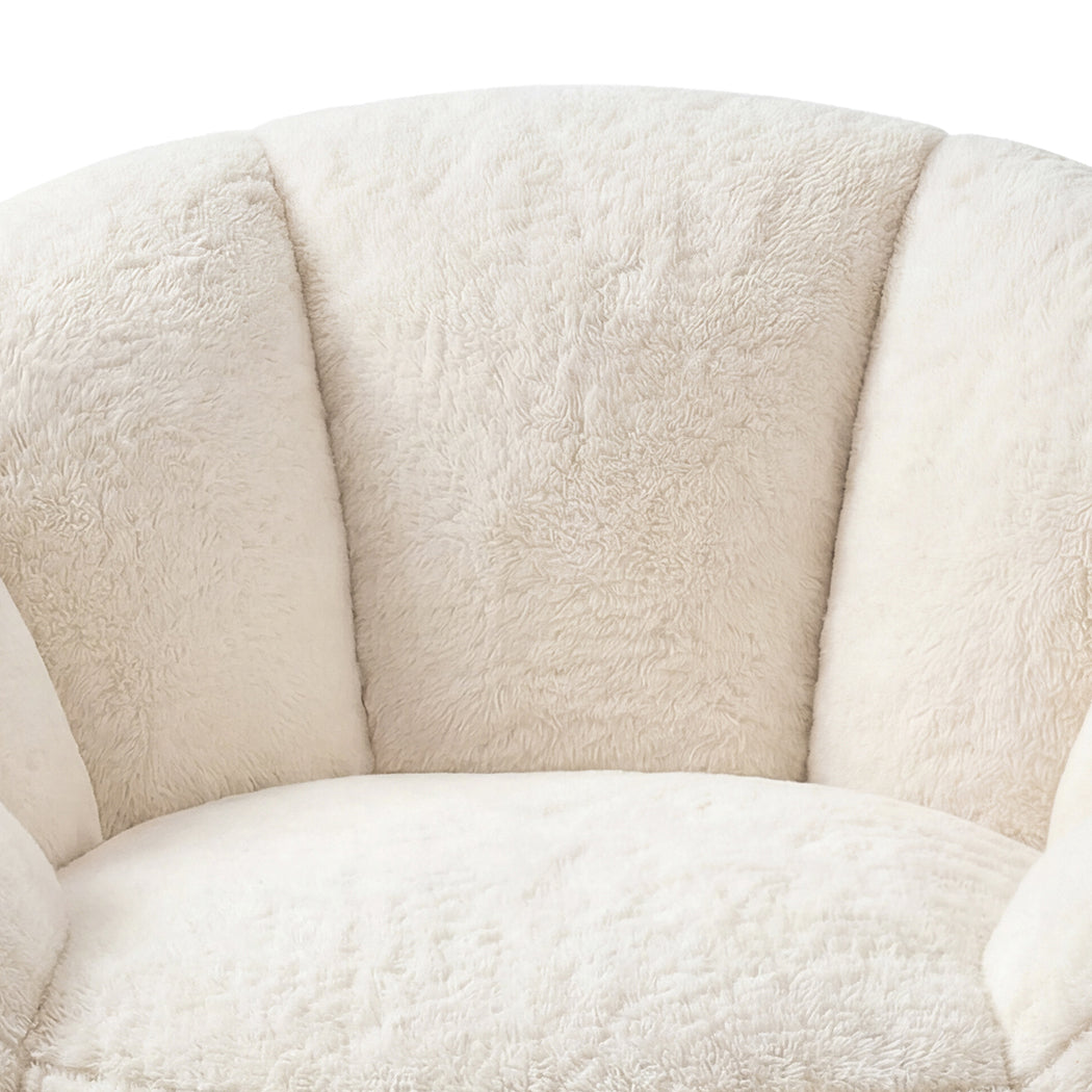 Floral Bean Bag Chair White 100x105x75cm