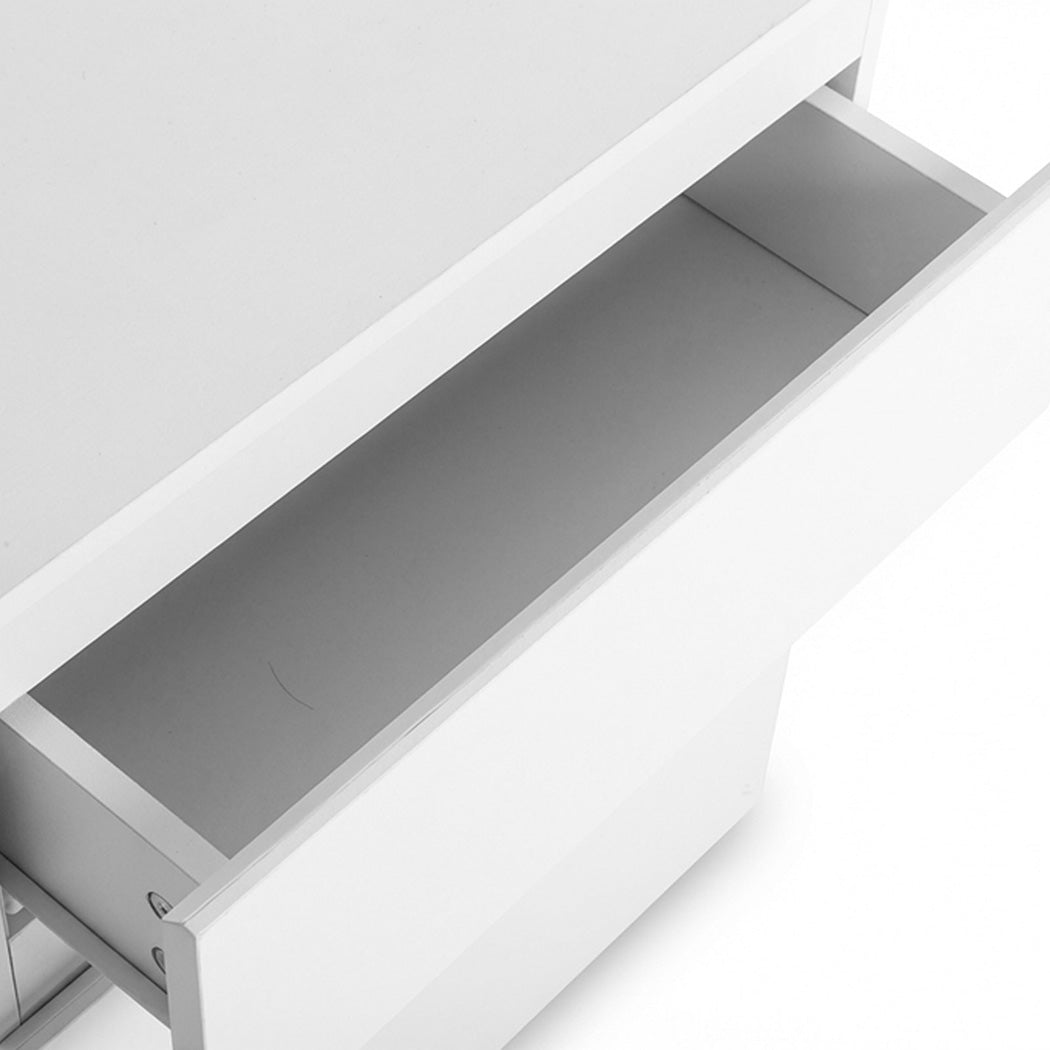 Bedside Table 3 Drawers White 45x35x61cm