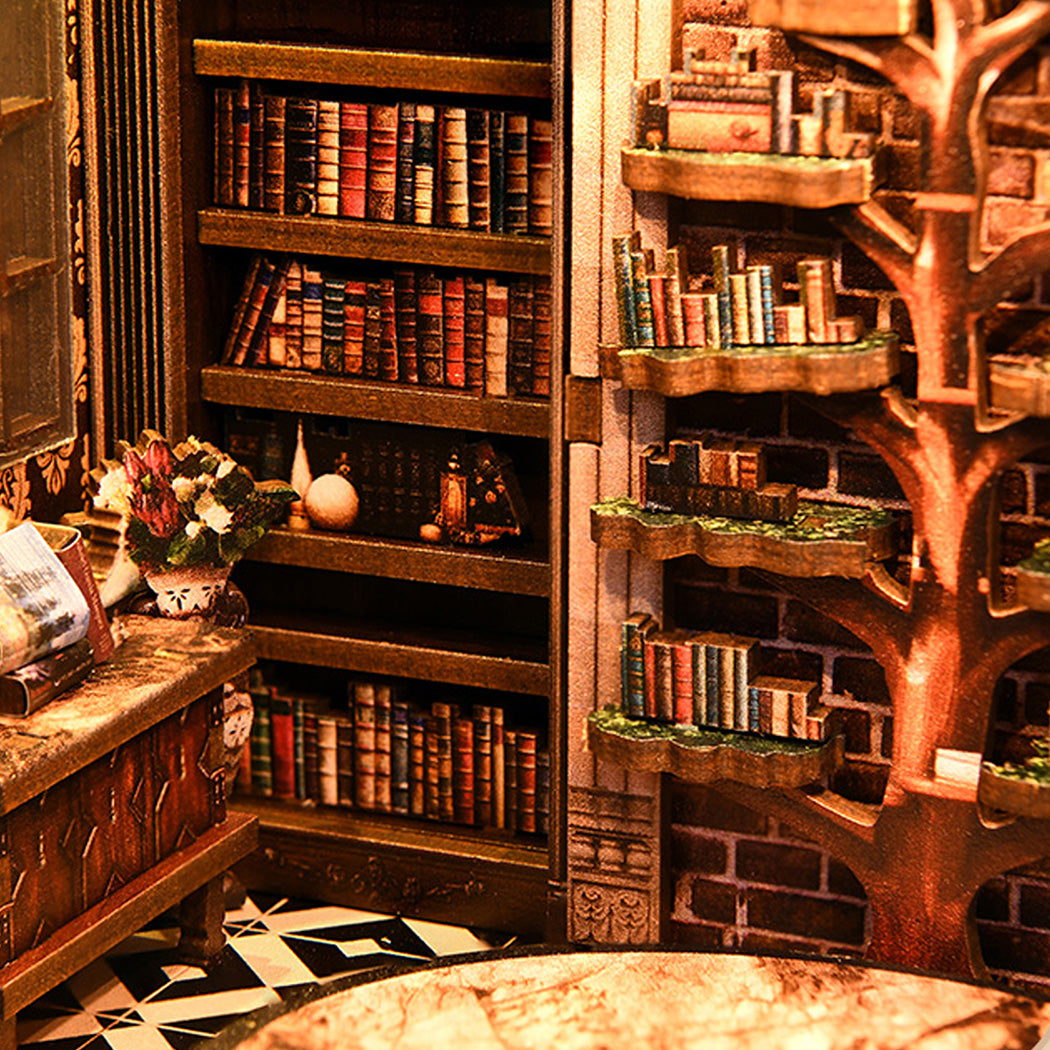 Miniature Library Kit Walnut 16x14x21cm