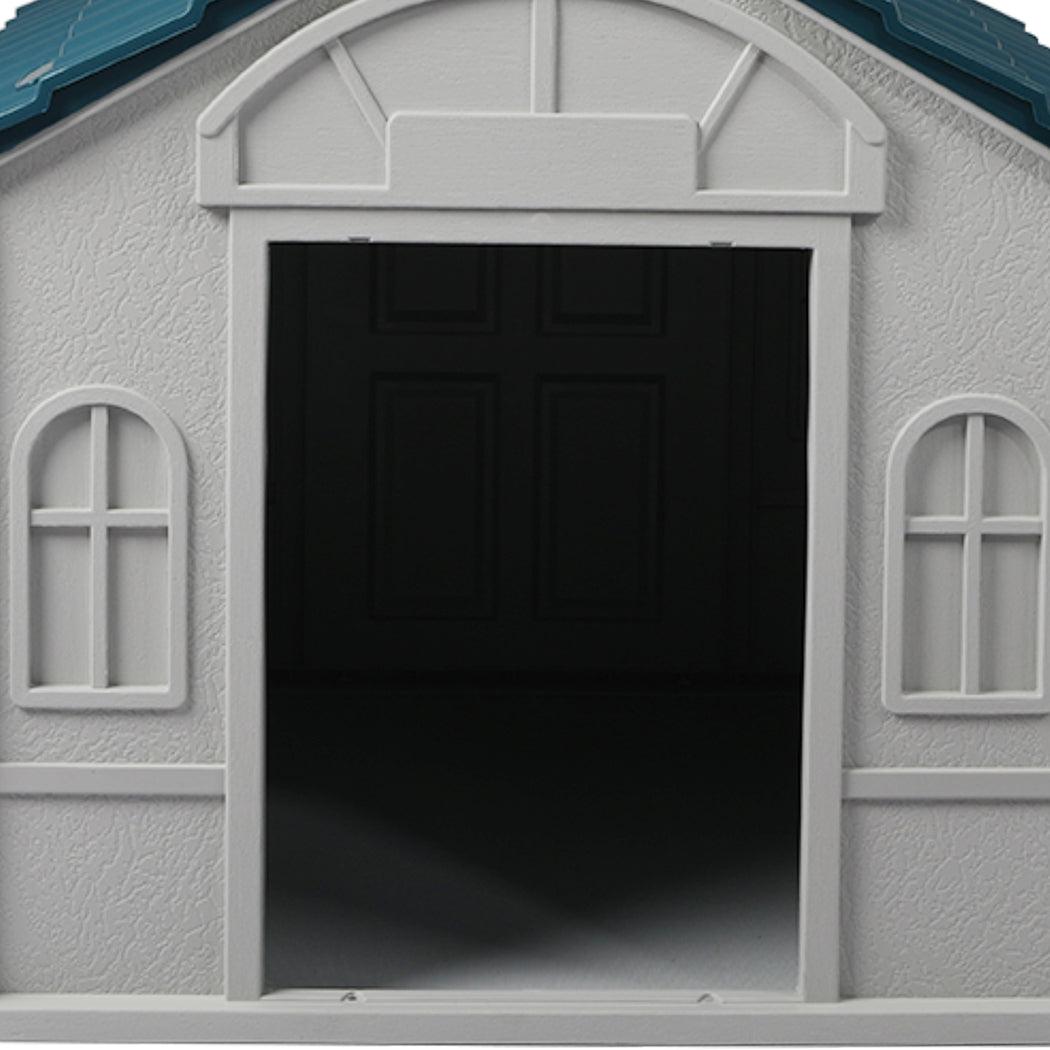 Dog Kennel Outdoor Indoor Pet Plastic XL Blue