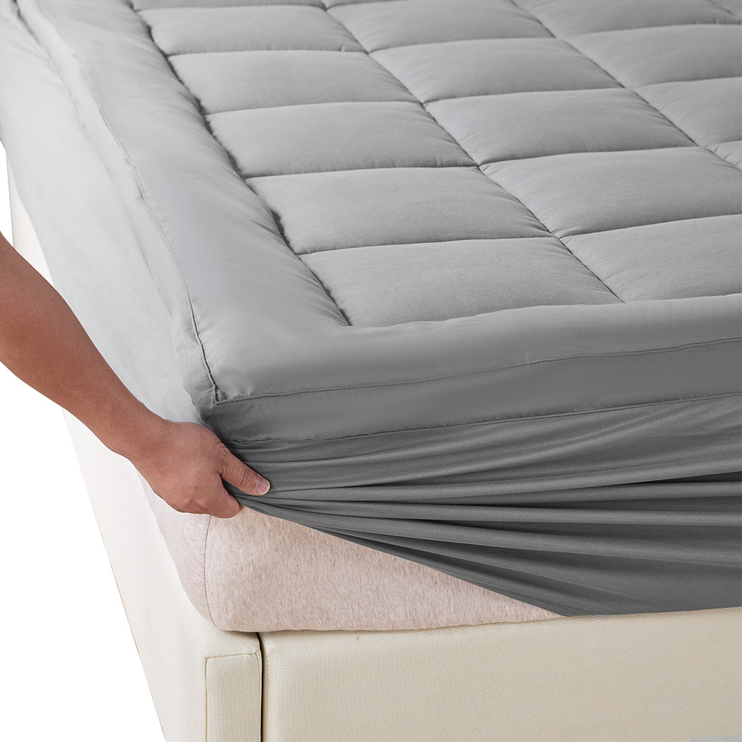 King Single Bamboo Fibre Mattress Topper Soft Comfortable Bed Layer