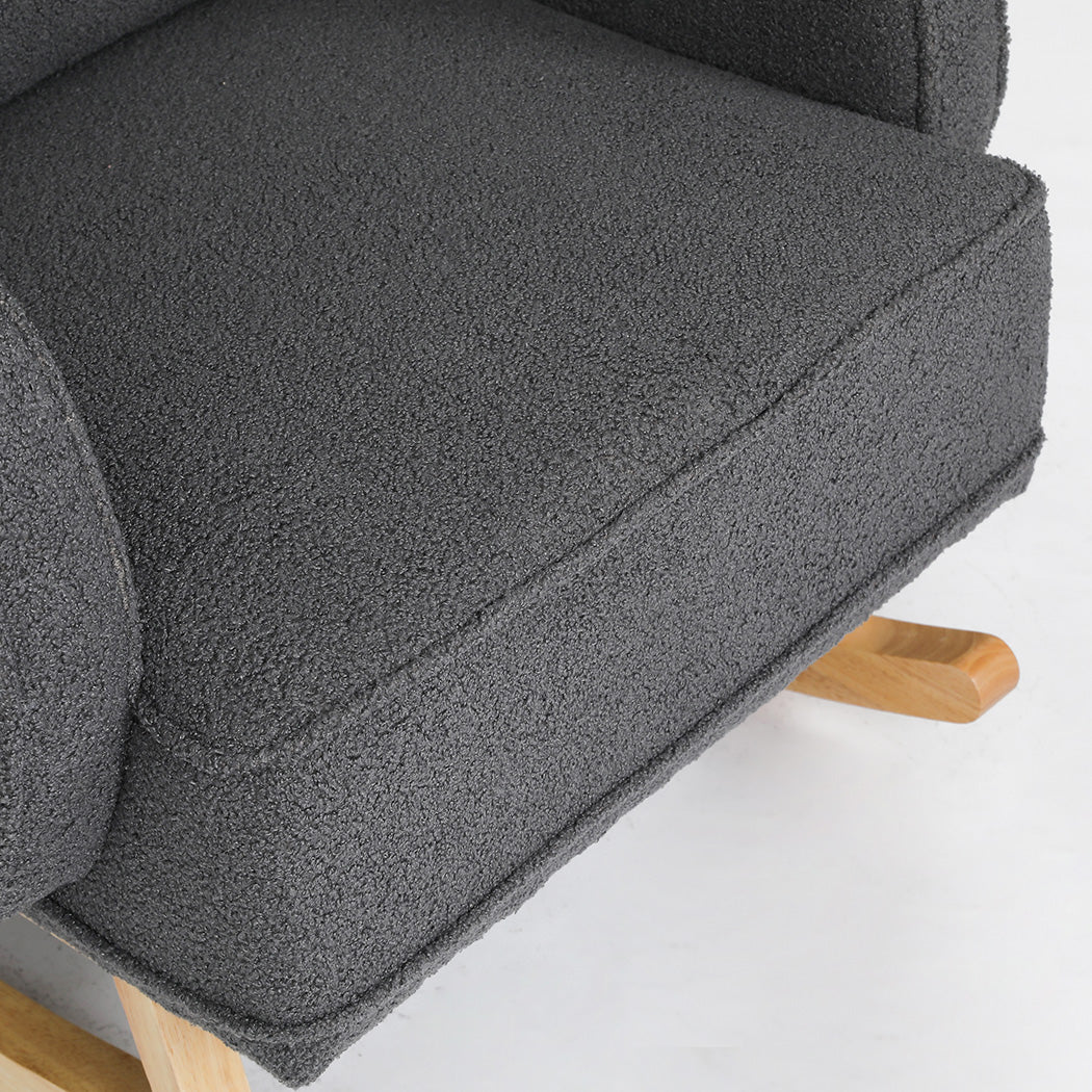 Elegant Fleece Rocking Chair with footstool  Space-Saving Design, id15&16 - photo 7