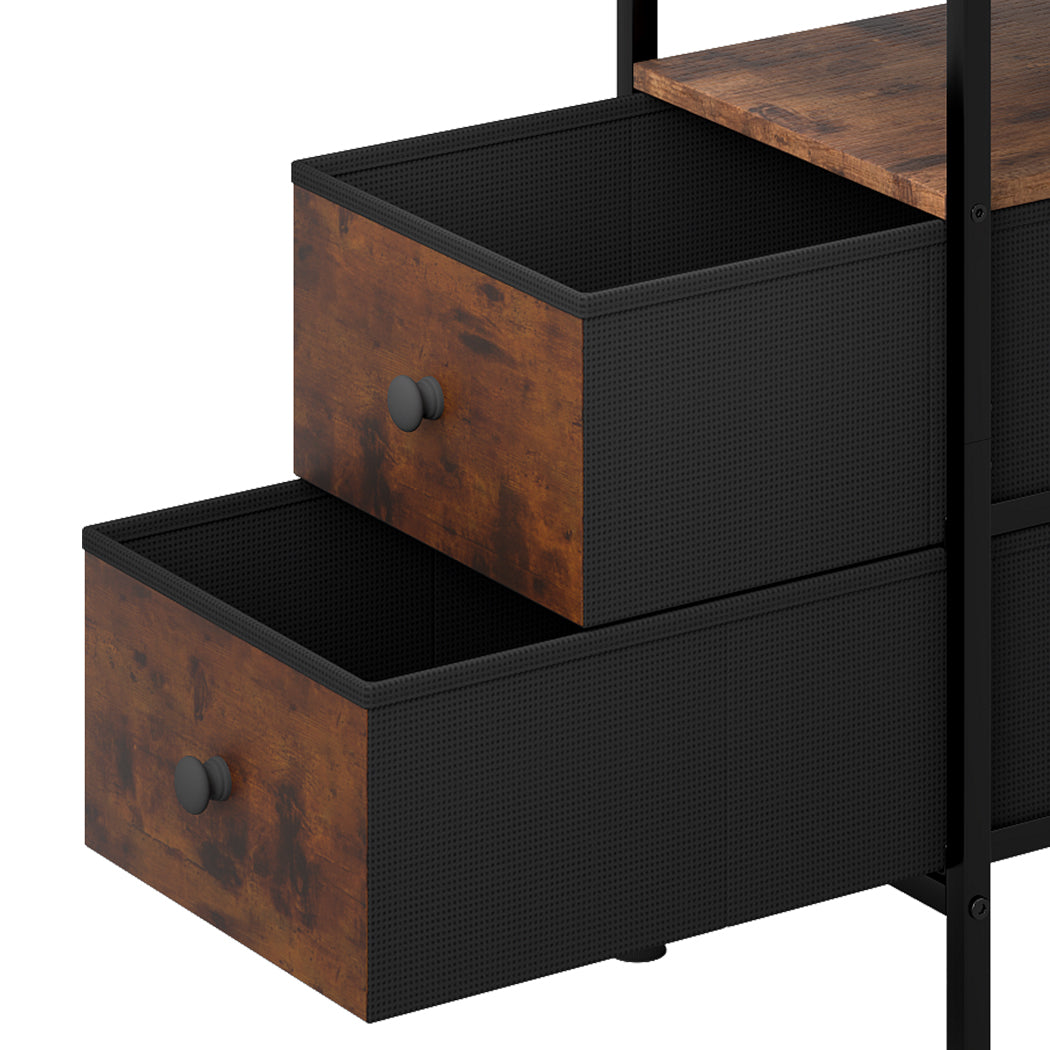 Brown Bedside Table With Drawers 48x30x60cm