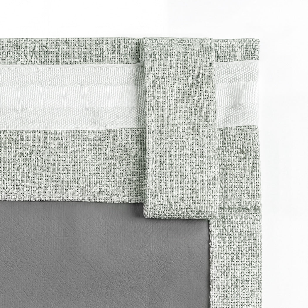 Blackout Curtains Green Linen Look 2 Panels | Simpledeals