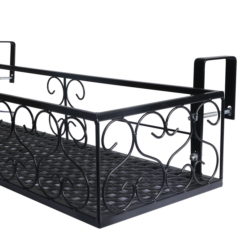 Plant Stand Outdoor Indoor Home Black Rectangle