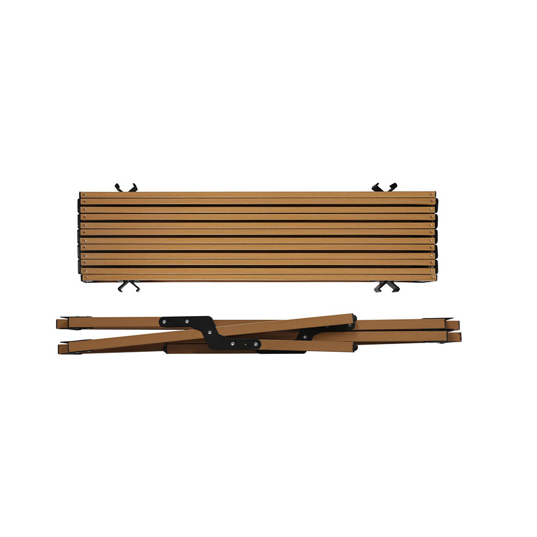Folding Camping Table & Chair Set Oak Portable Outdoor Furniture
