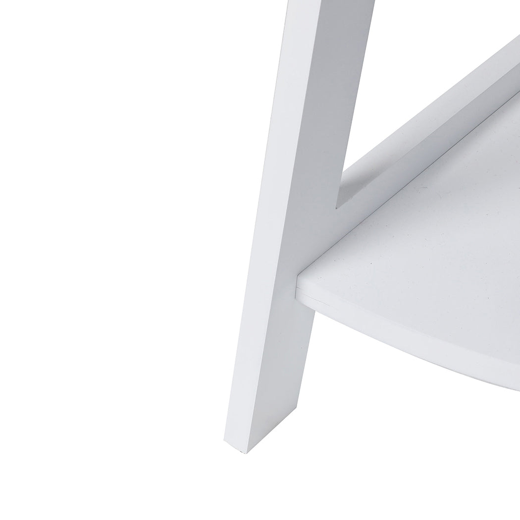 5 Tier Corner Shelf Wooden Storage White