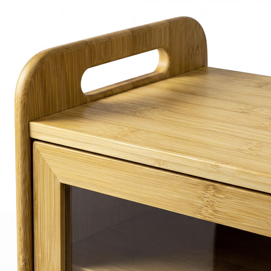 Bamboo Bread Bin 2 Tier 20L Kitchen Storage | Simpledeals