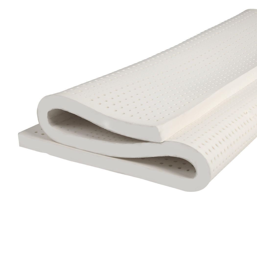 Queen Latex Mattress Topper 5cm Natural Dunlop 7 Zone Support Cooling Bed Topper