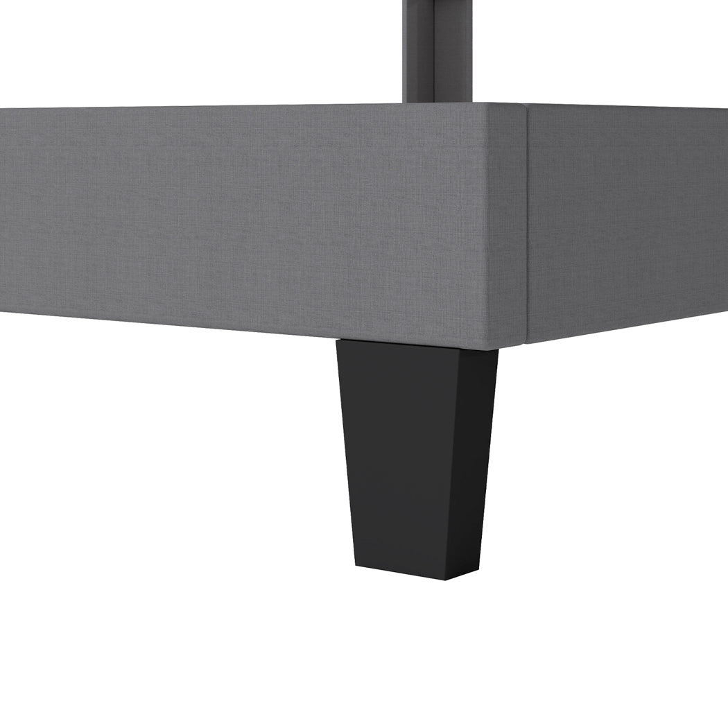 Double Bed Frame Grey Upholstered 190.7x137x103cm