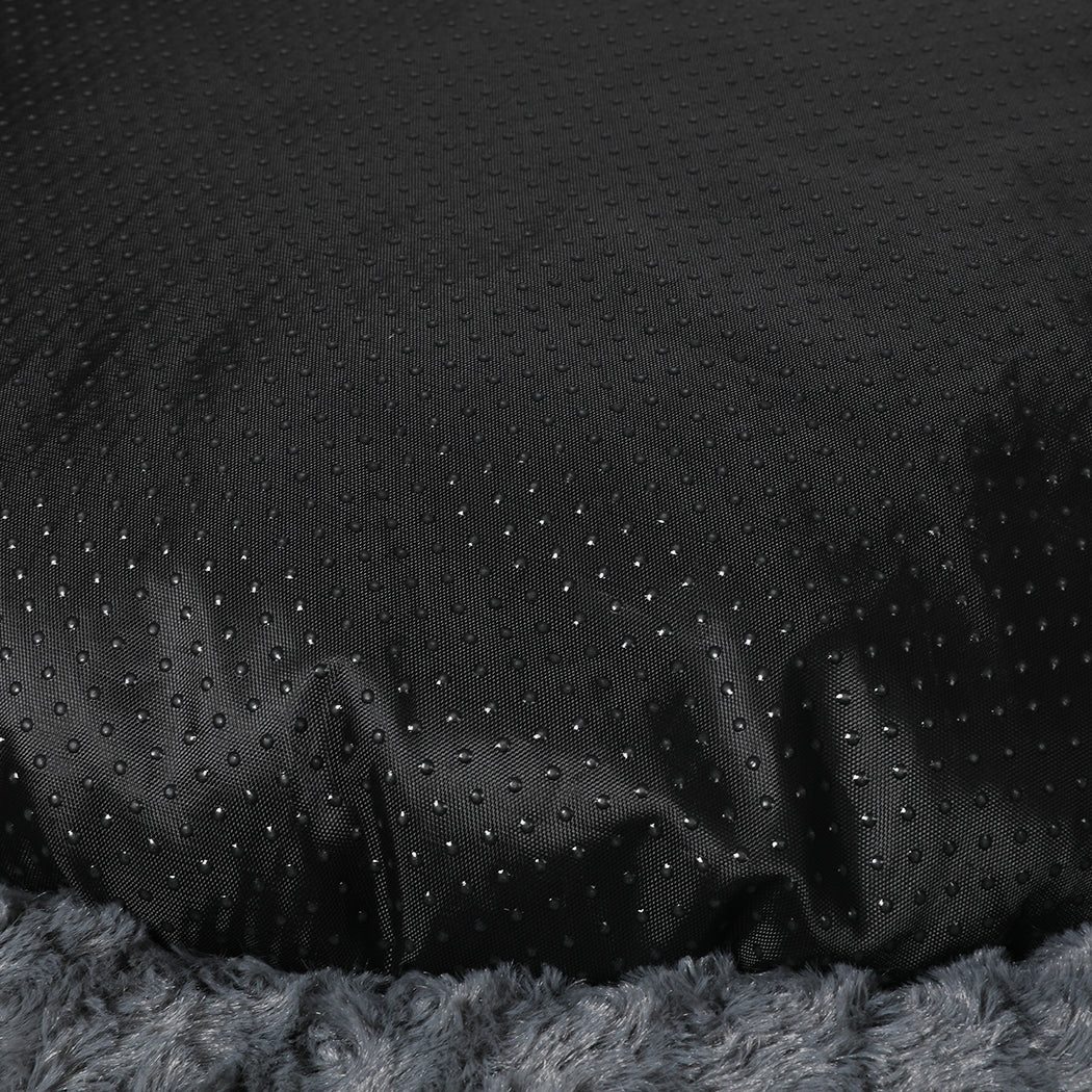 Calming Dog Bed Warm Soft Plush L Dark Grey Large