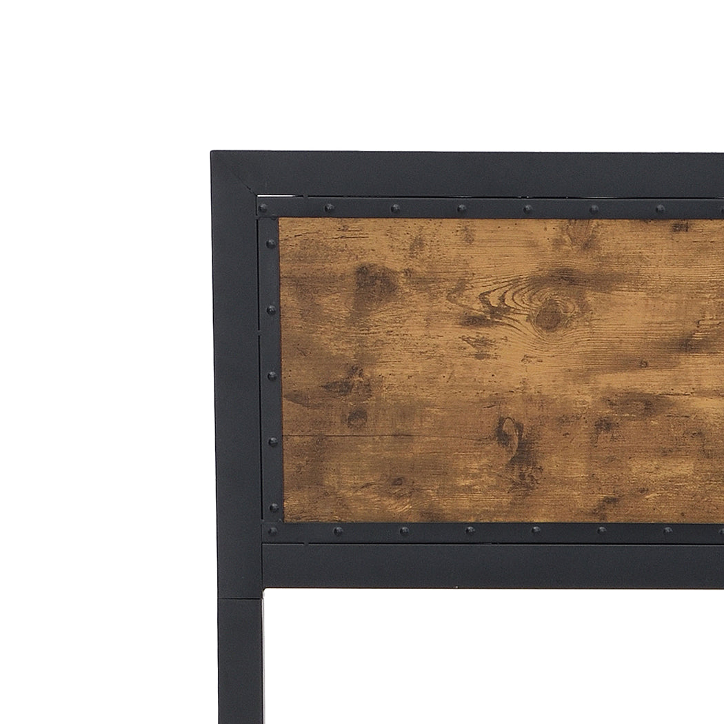 Wooden Rivets and Storage Drawers Double/Queen Metal Bed Frame