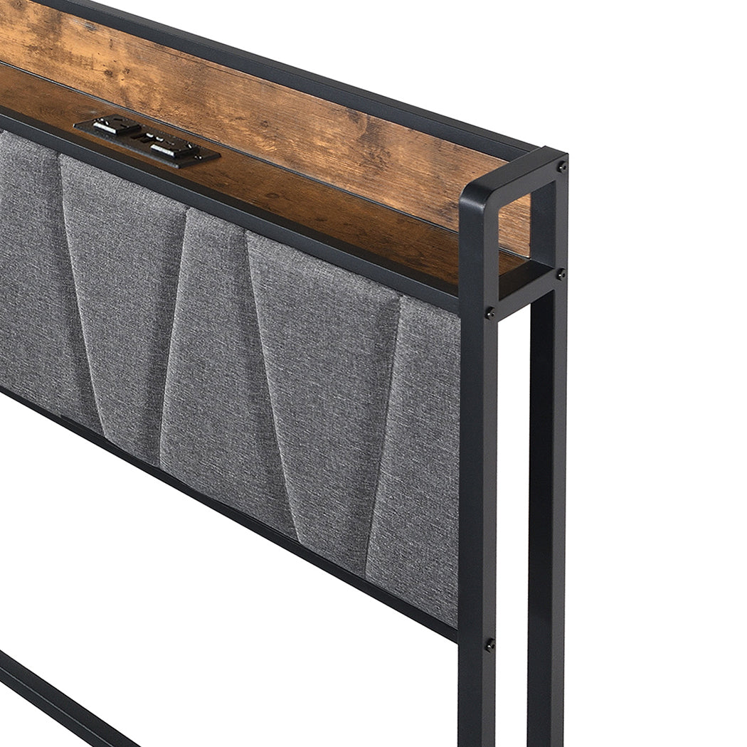 Single Bed Frame Industrial Storage 207x91.5x105cm