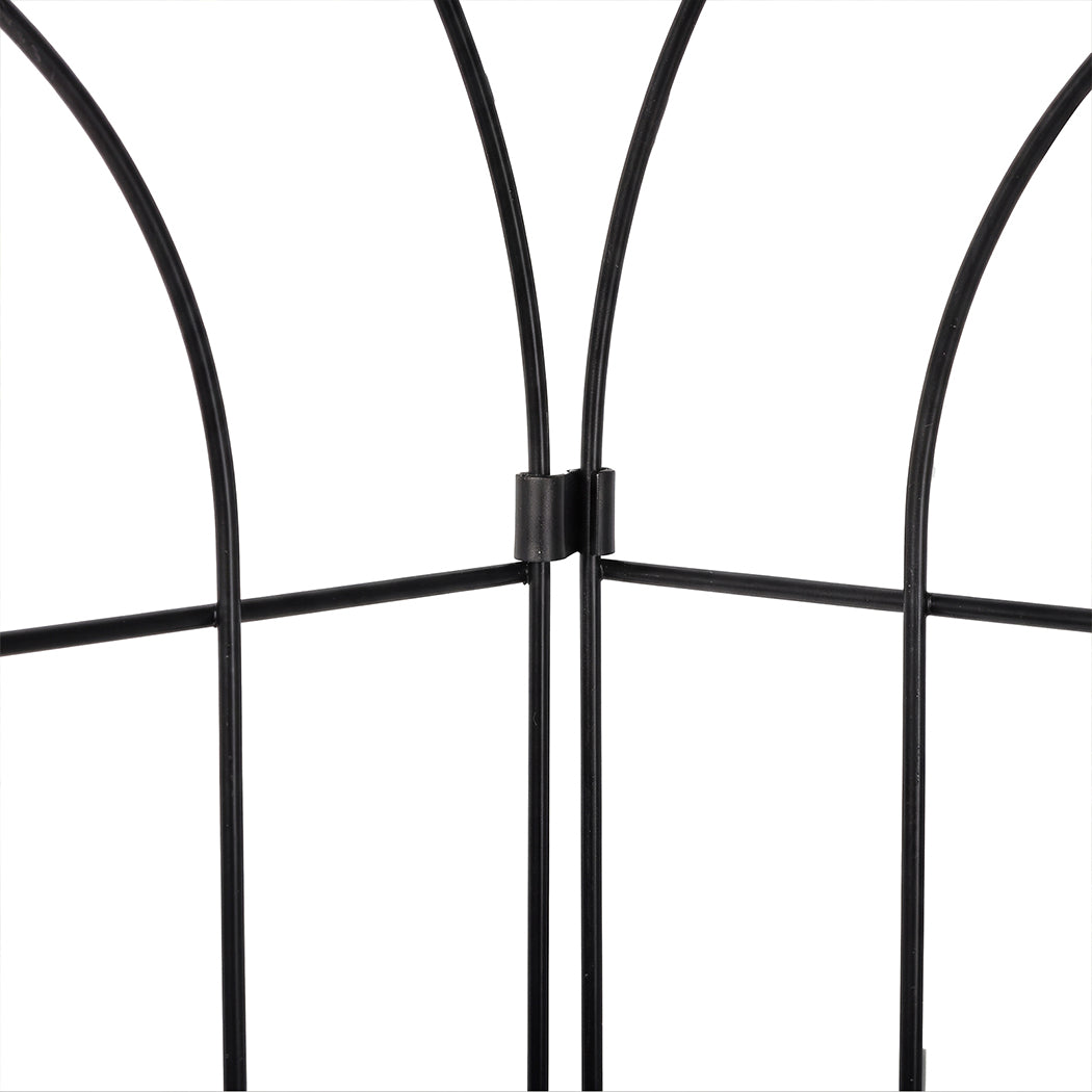 Garden Fence Black Steel 60x33cm