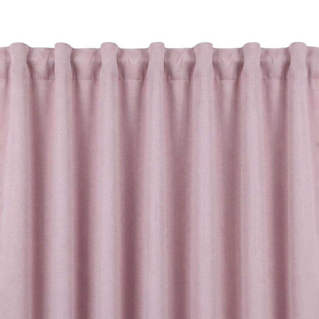 Pink Blackout Curtains Pom Pom 132x160cm | Simpledeals