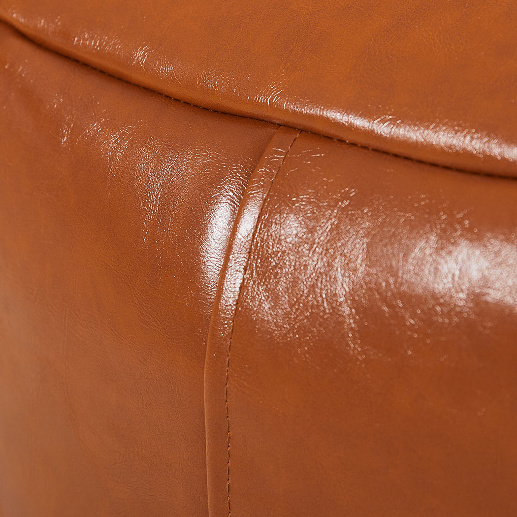 Bean Bag Chair Cover Tan PU Sleek Modern Lounge Couch Cover