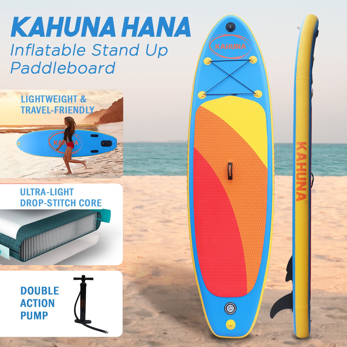 Inflatable Paddle Board Orange Package 305x80x15cm