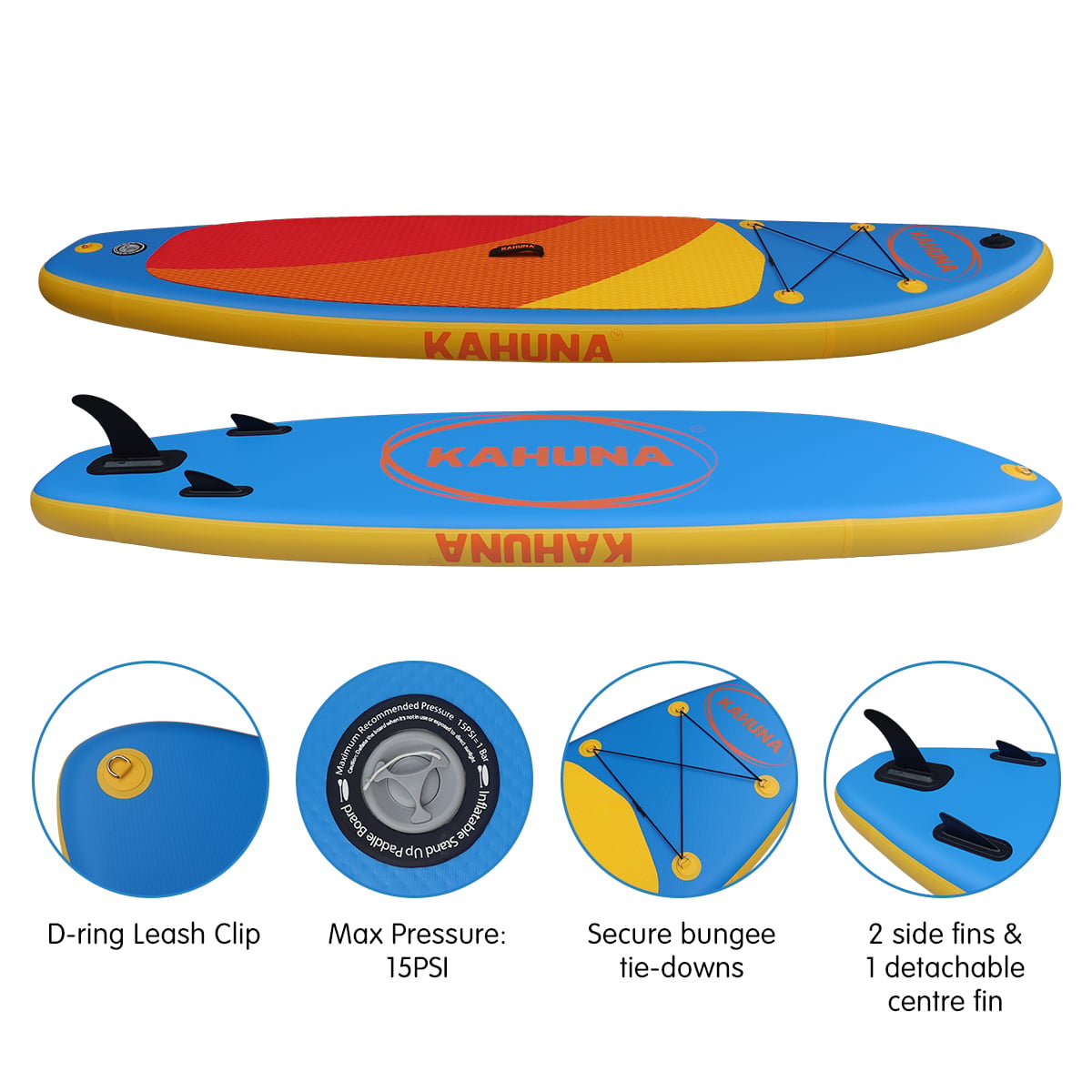 Inflatable Paddle Board Orange Package 305x80x15cm