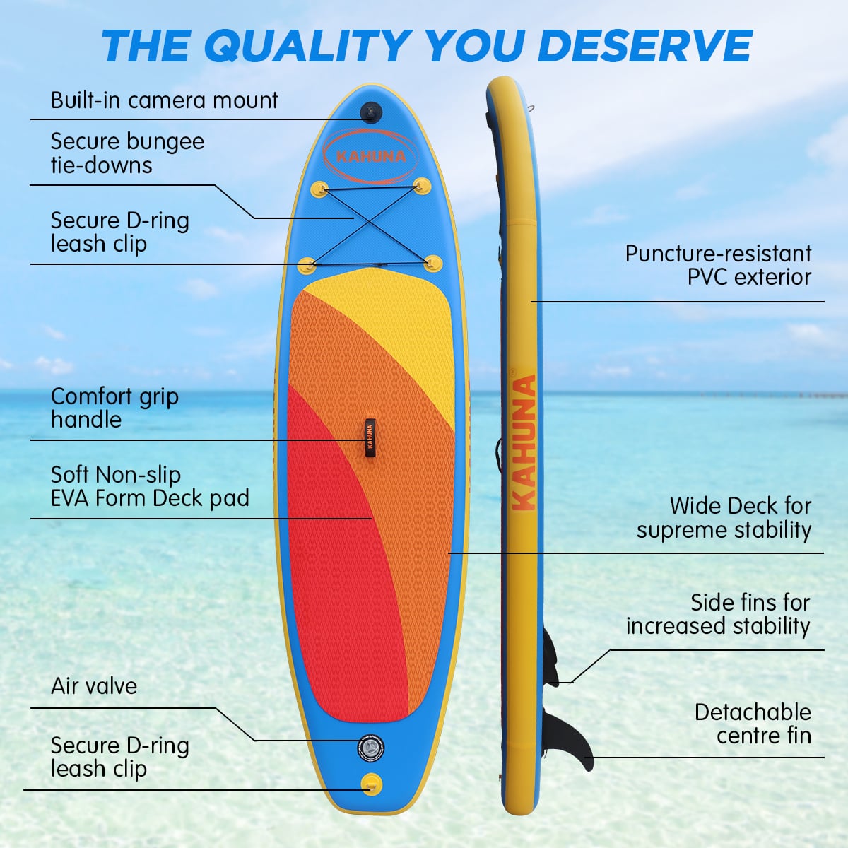 Inflatable Paddle Board Orange Package 305x80x15cm