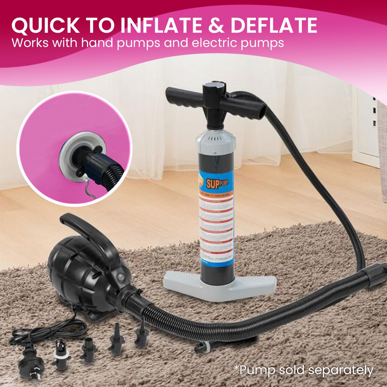 Inflatable Exercise Roller Pink 120x75cm