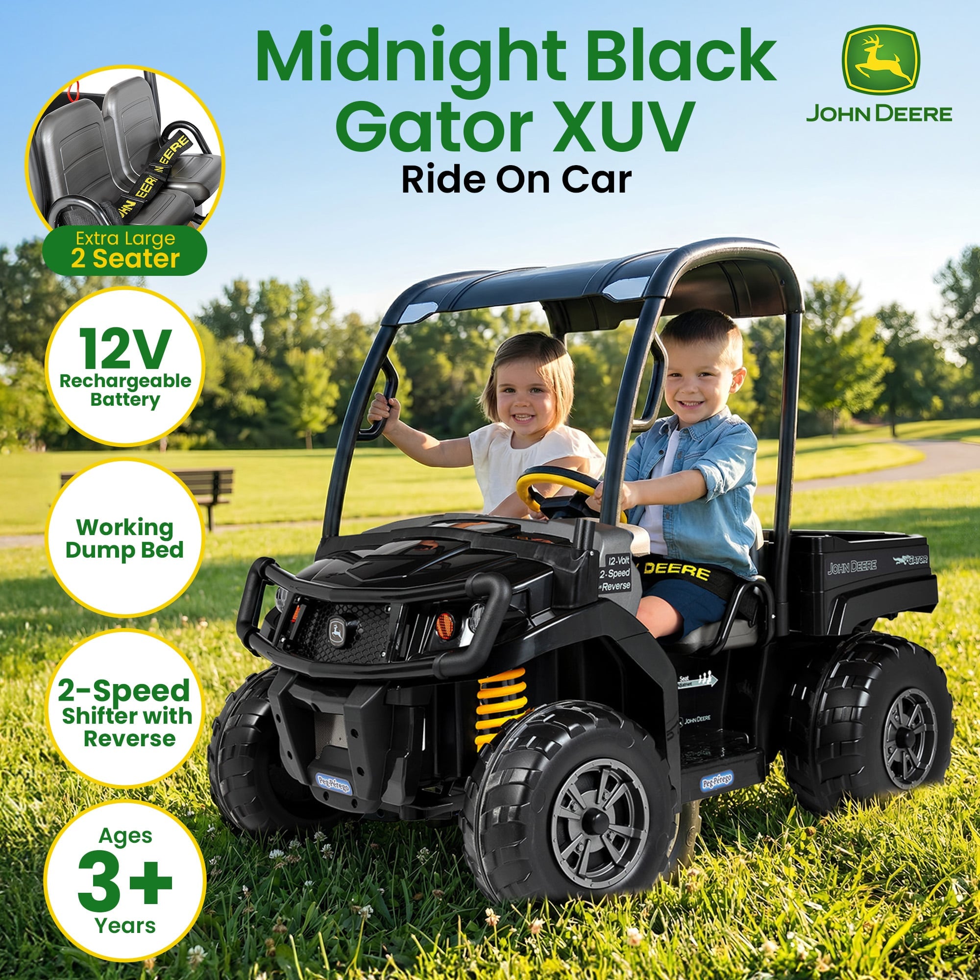 Kids Ride On Car Dual Seat 135x85.75x106cm