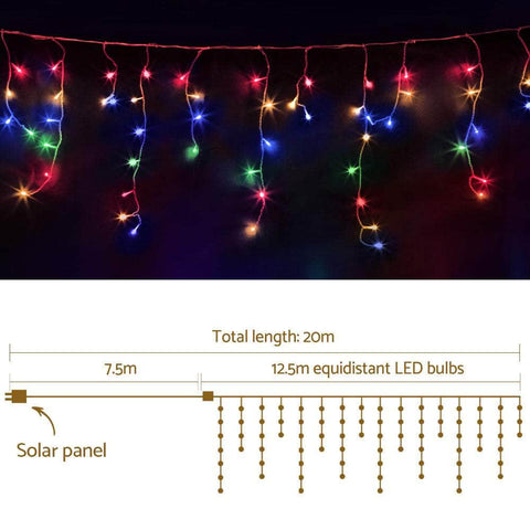 Illuminate 12.5M 500 LED Solar Icicle Christmas Lights