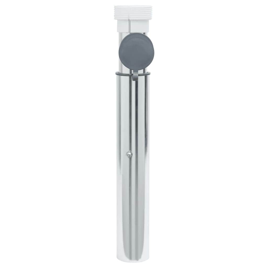 In-Ground Parasol Base Pole Silver Aluminum