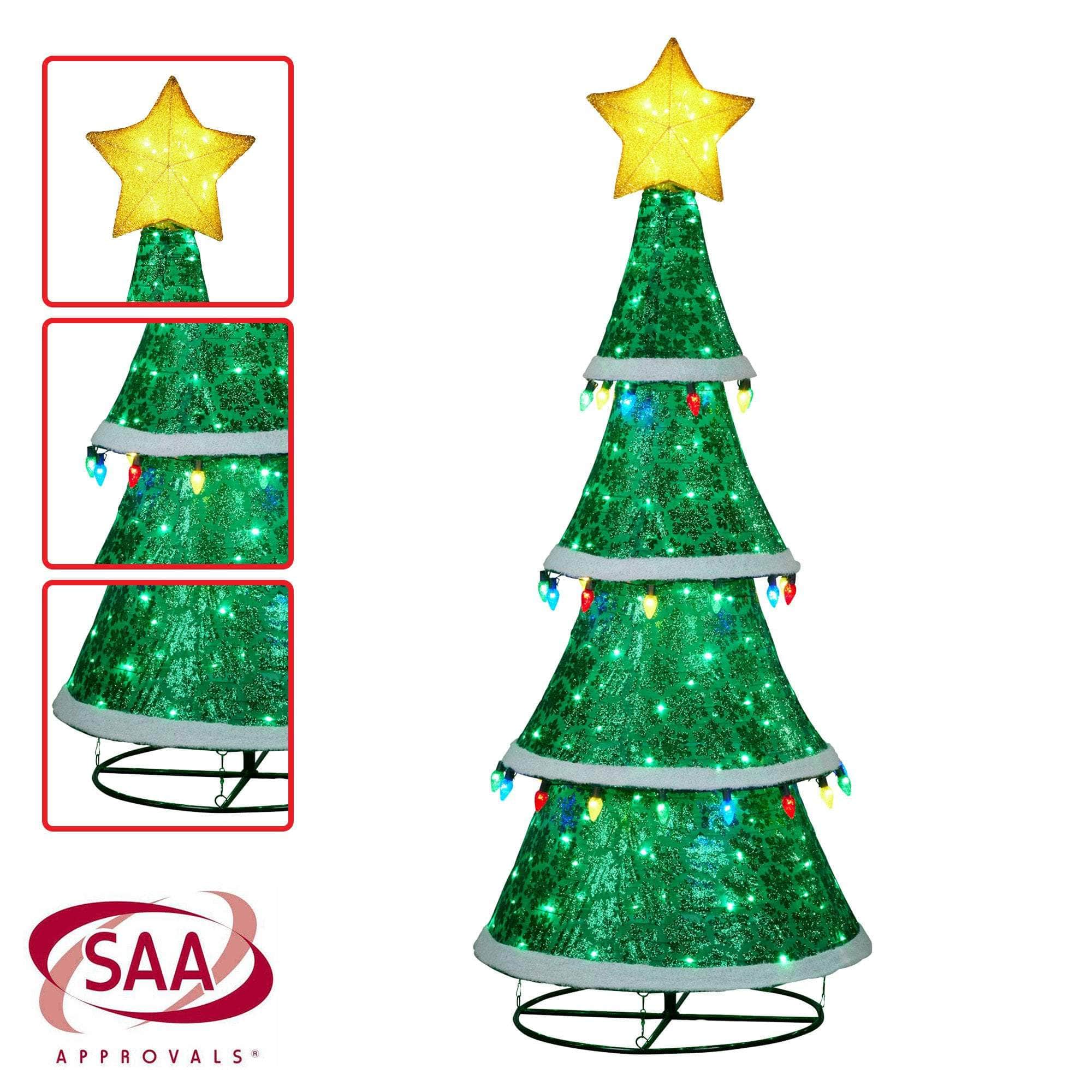 Indoor/Outdoor Tiered Christmas Tree with Lights - 205cm | 205Cm
