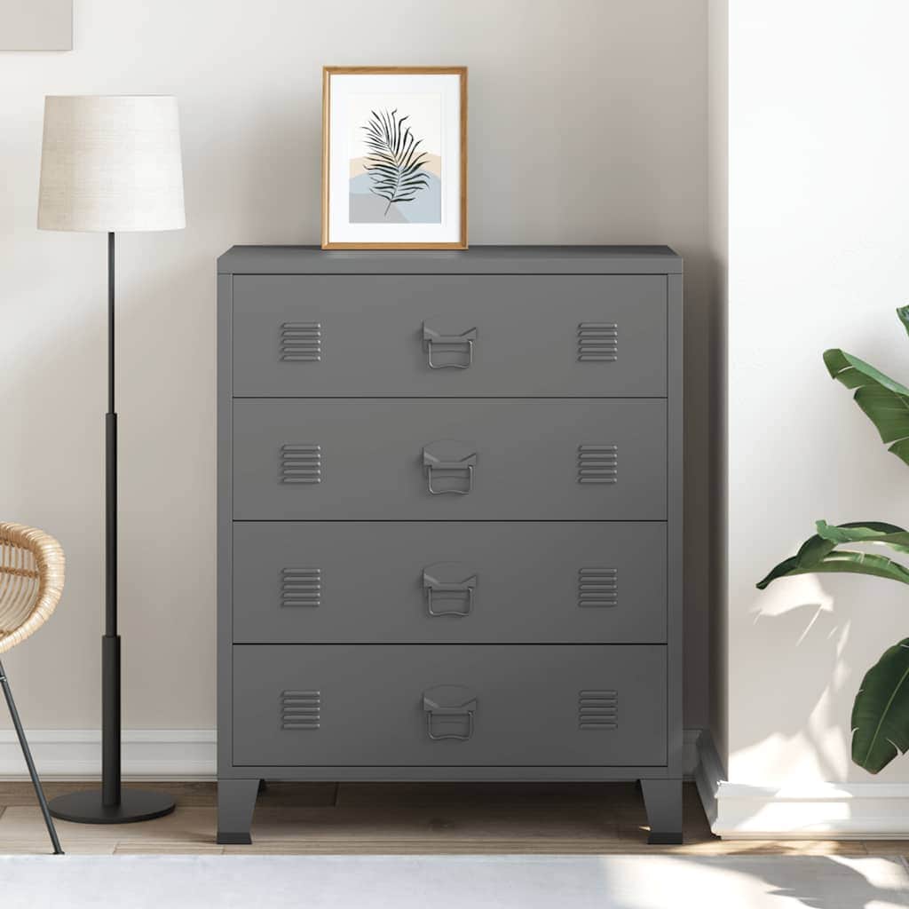 Industrial Drawer Cabinet Metal Storage Unit 4 Drawer with Air Vents
