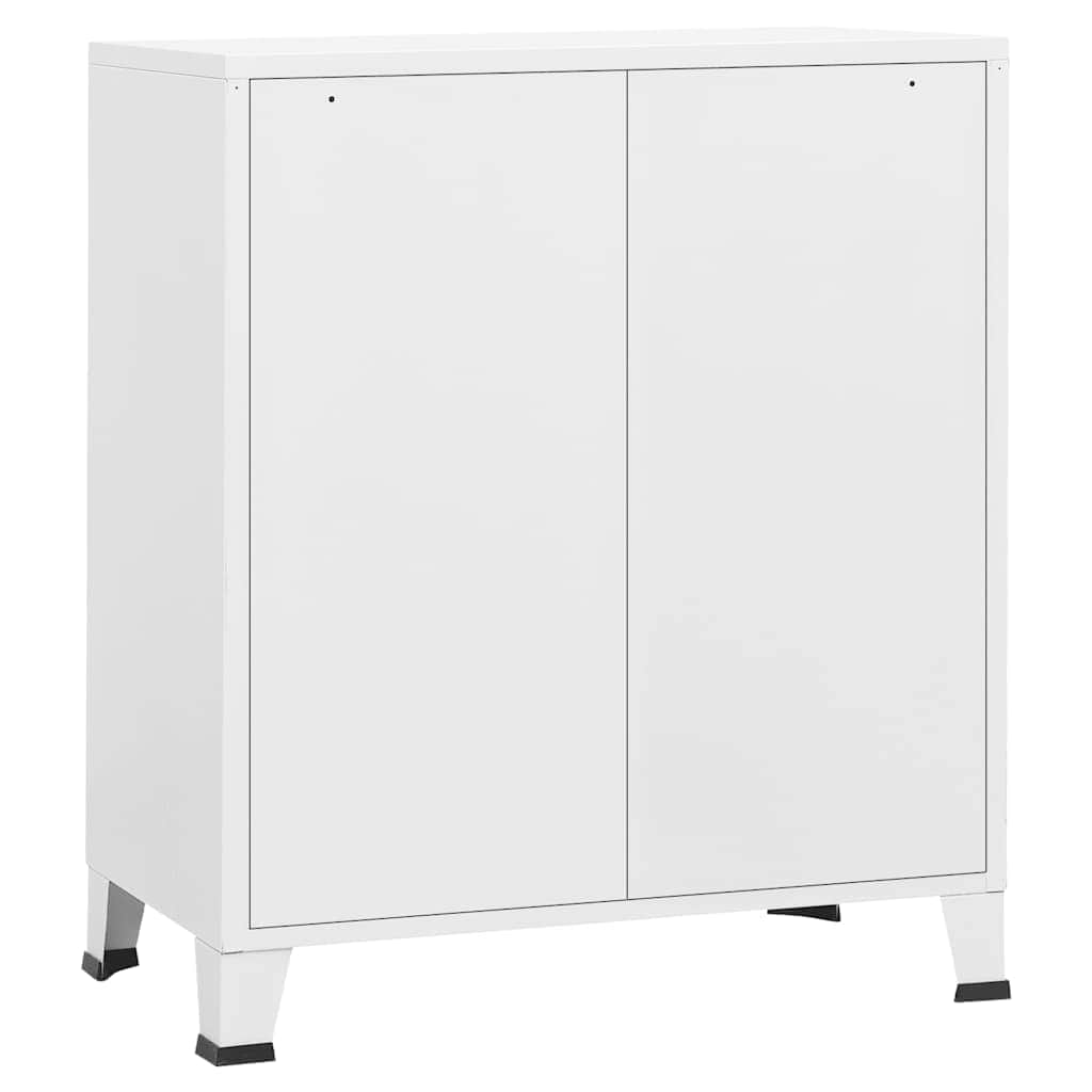 Industrial Drawer Cabinet White Metal