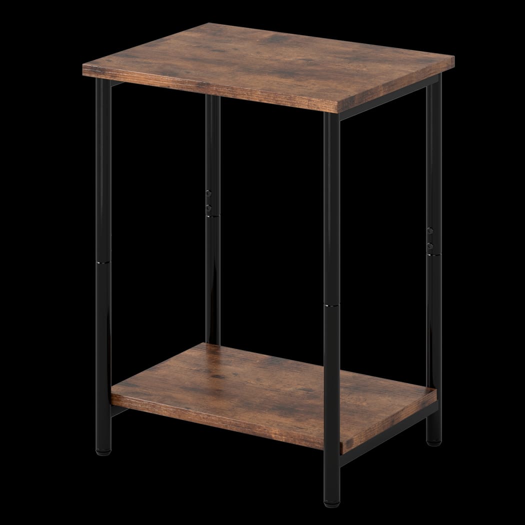 2-Tier Industrial Side Table Nightstand | Simpledeals
