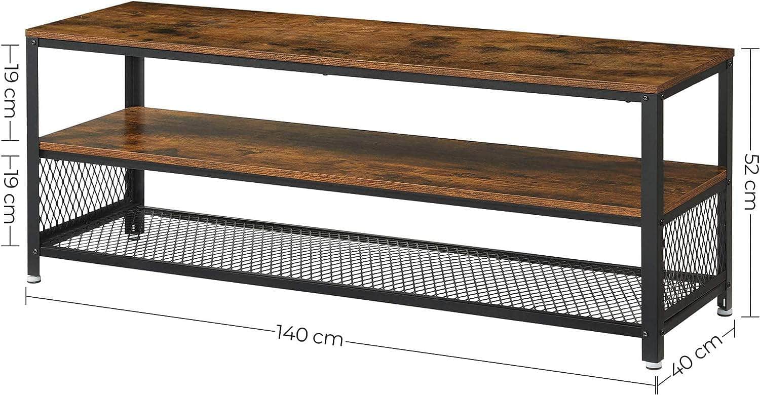 Industrial TV Stand 60 Inches, Rustic Brown