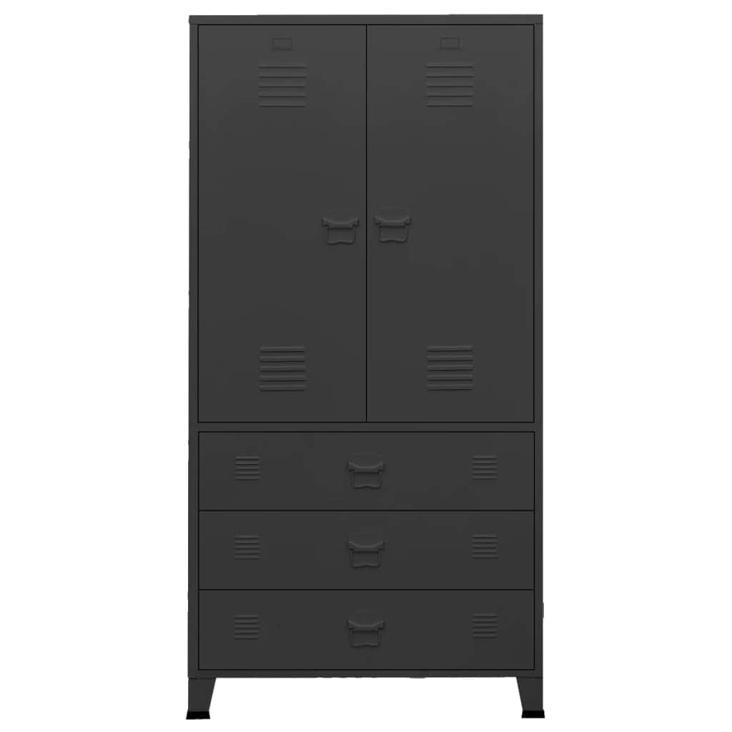 Industrial Wardrobe Black Metal