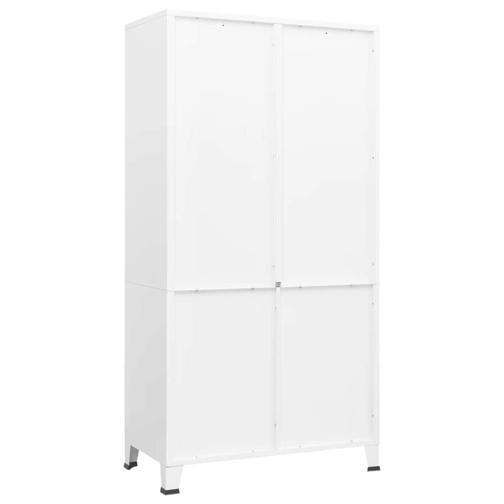 Industrial Wardrobe White Metal
