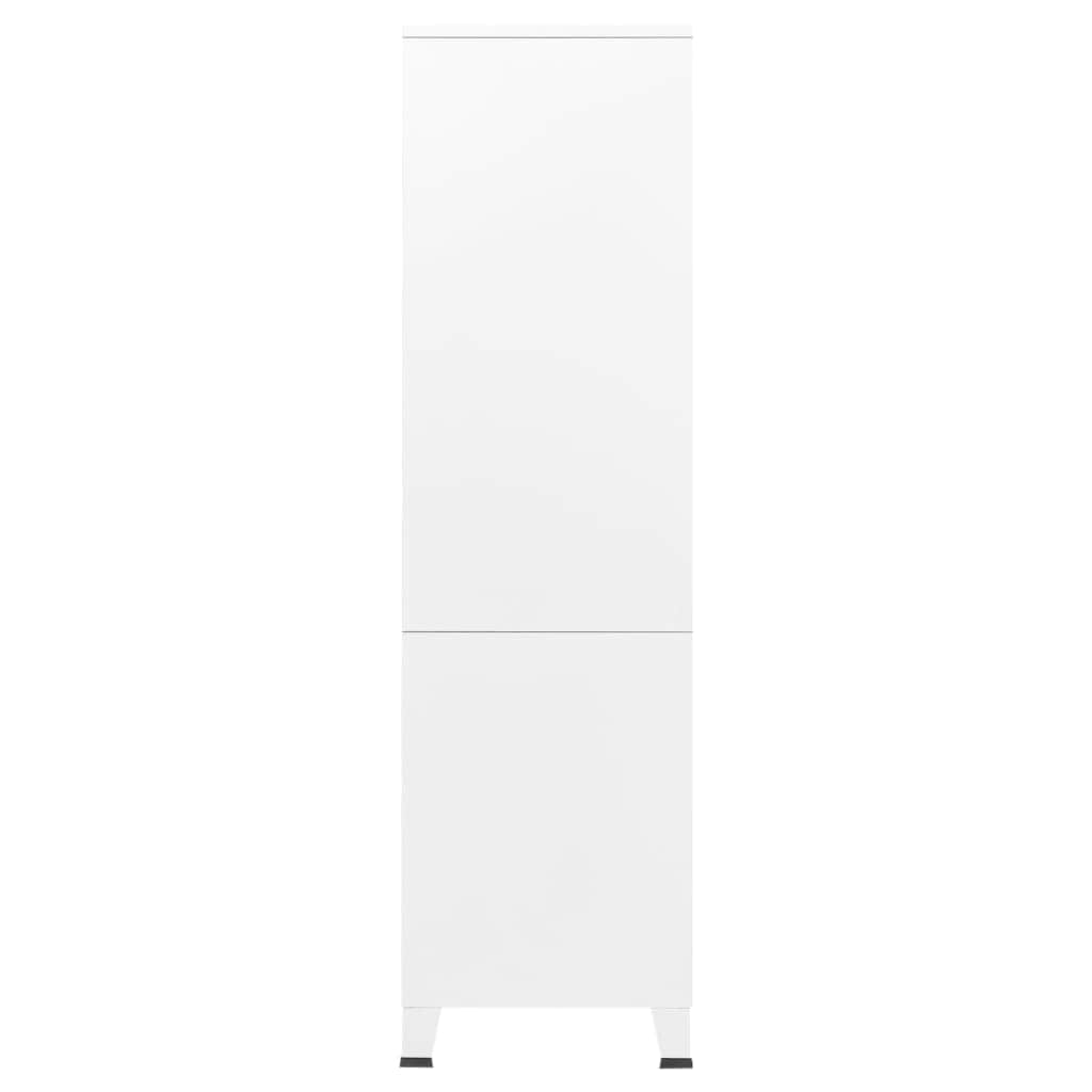 Industrial Wardrobe White Metal