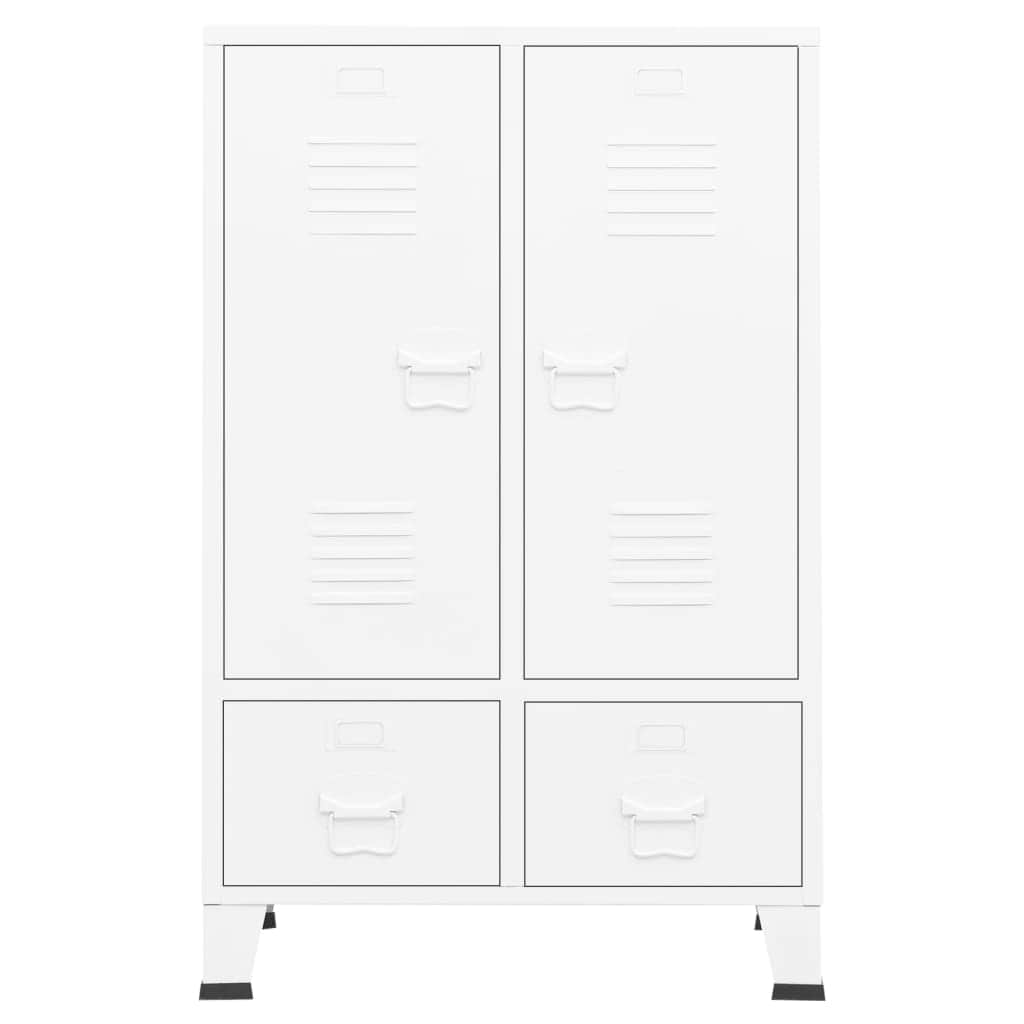 Industrial Wardrobe White Steel