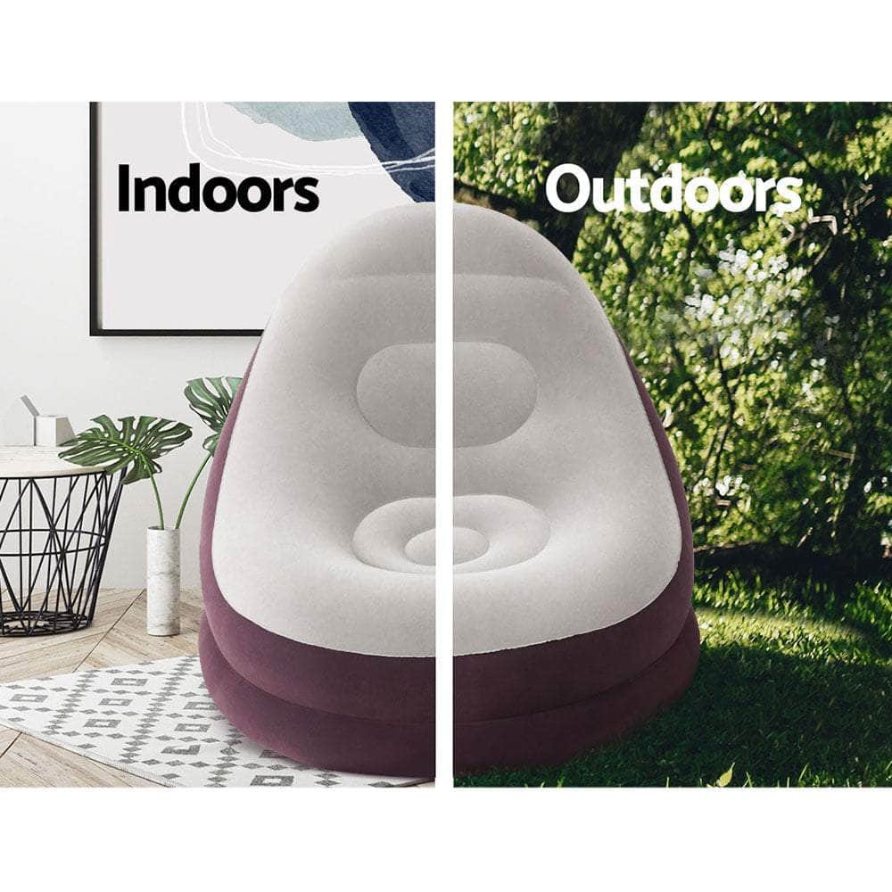 Inflatable Air Chair Seat Couch Lazy Sofa Lounge Ottoman Purple/Blue