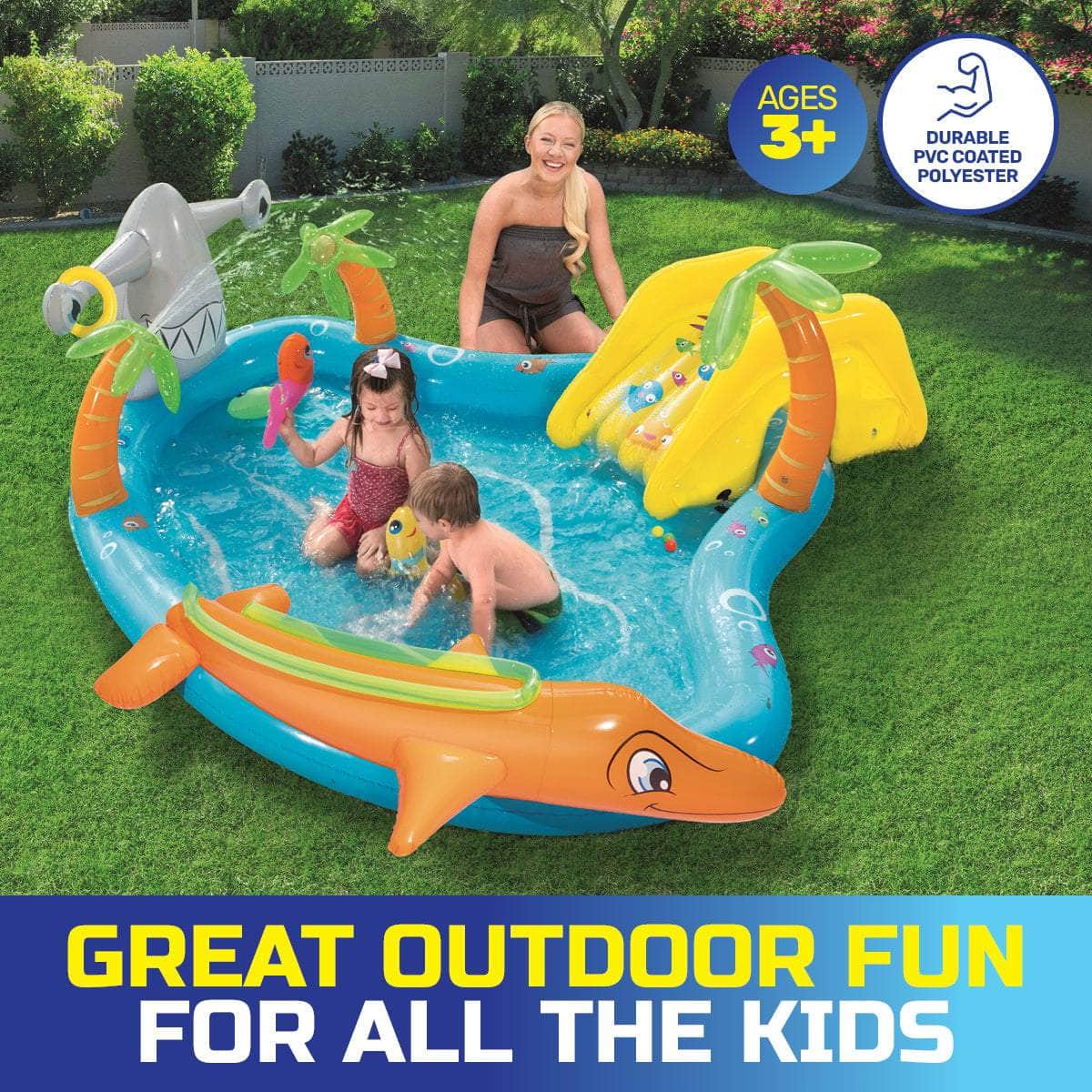 Inflatable Sea Life Water Fun Park Pool With Slide 273L