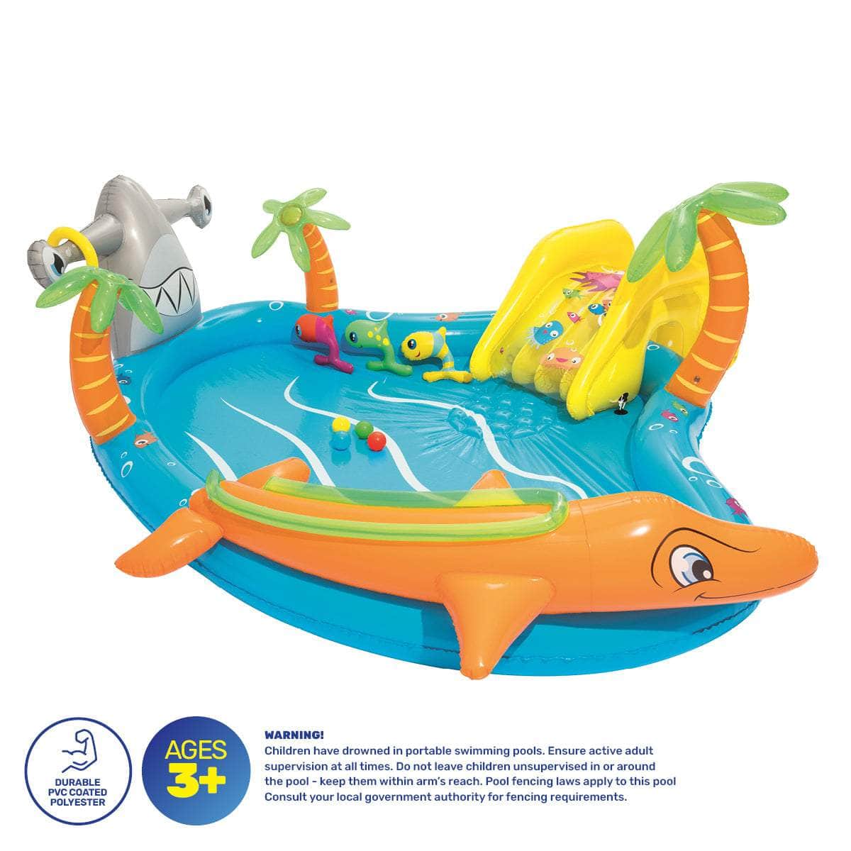 Inflatable Sea Life Water Fun Park Pool With Slide 273L