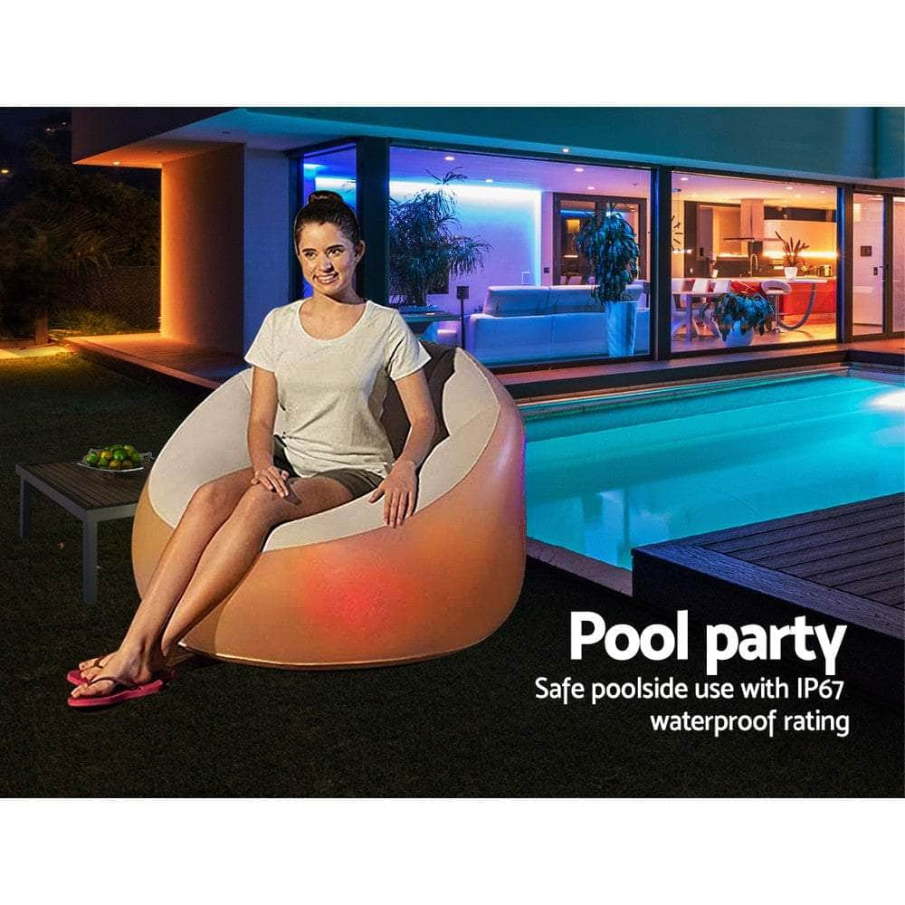 Inflatable Seat Sofa LED Light Chair Outdoor Lounge Cruiser 102cm x 99cm x 71m