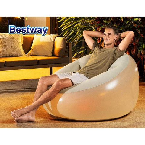 Inflatable Seat Sofa LED Light Chair Outdoor Lounge Cruiser 102cm x 99cm x 71m