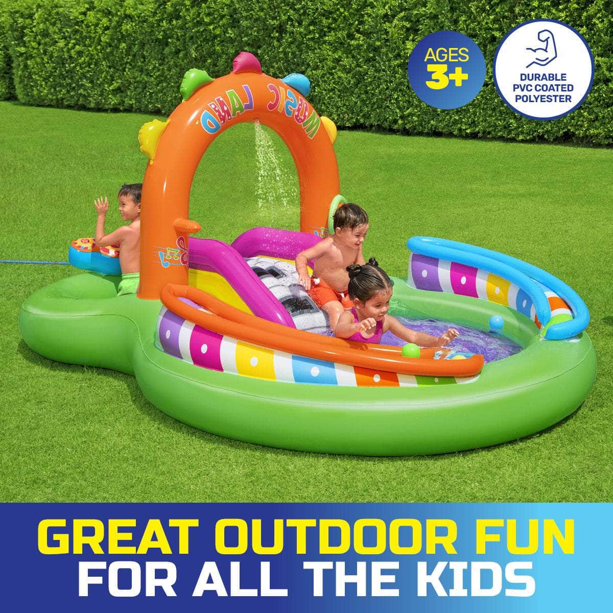 Inflatable Sing & Splash Water Fun Park Pool & Slide 349L