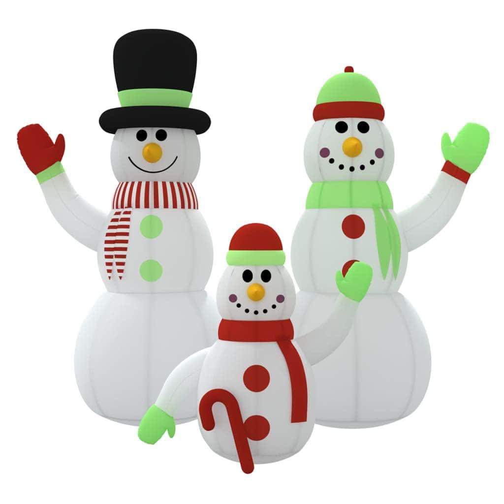 Inflatable Snowman Family with LEDs | Christmas Lighting