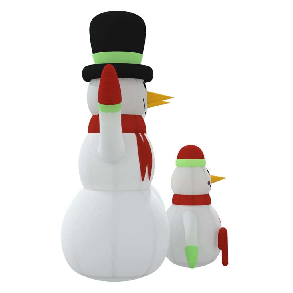 Inflatable Snowman Family with LEDs with Christmas Lighting